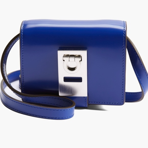 Ferragamo Twins Gancio Lock Crossbody Bag Blue - Picture 1 of 6